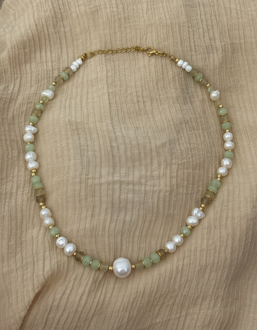 Collar Alba de Perlas Artesanal | Joyería Hecha a Mano