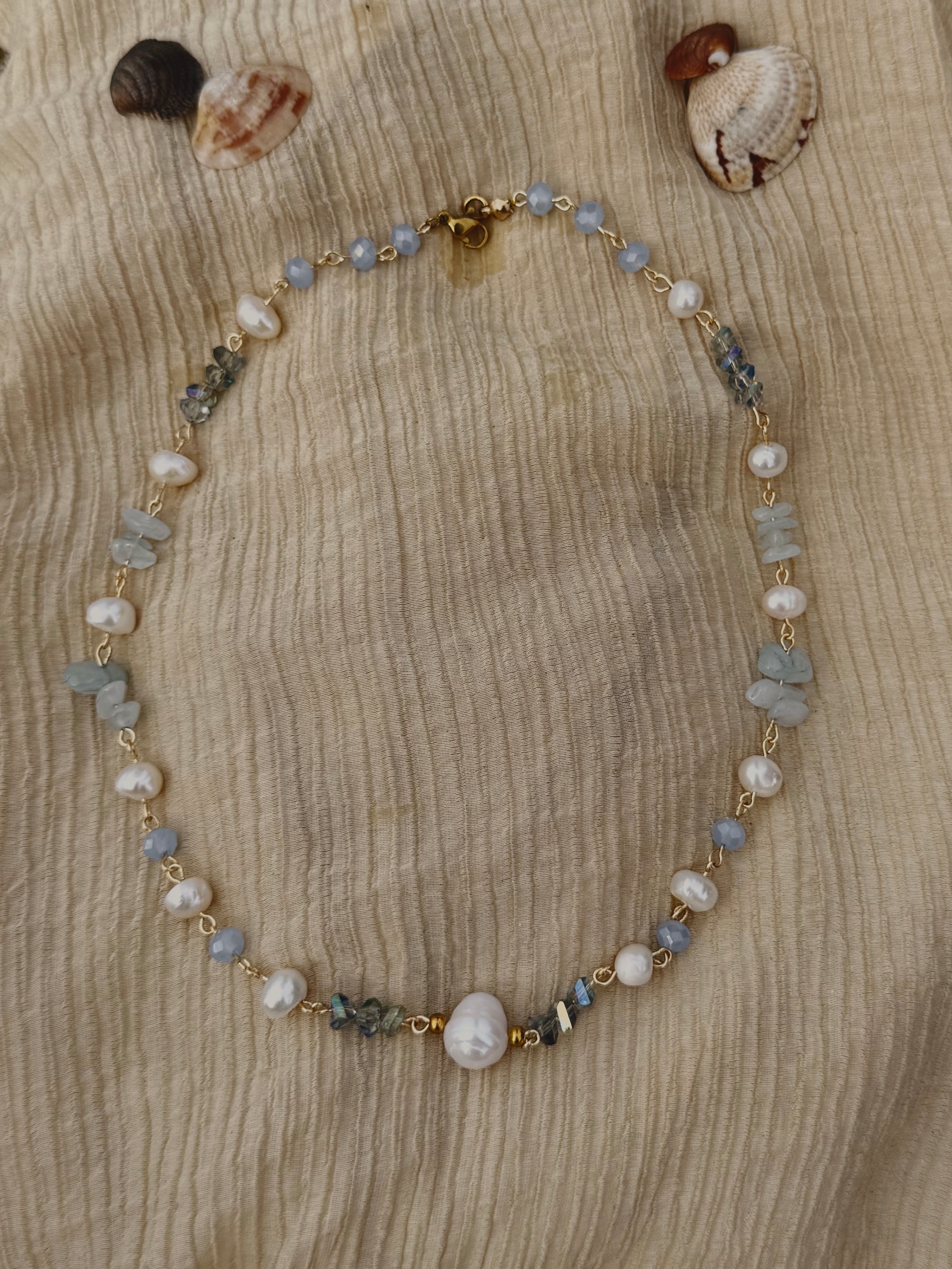 Collar Marbella Perlas y Cristales | Joyería Artesanal Solène